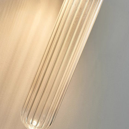 Contemporary Nordic Aluminum Copper Glass Strip 2-Light Wall Sconce Lamp For Hallway