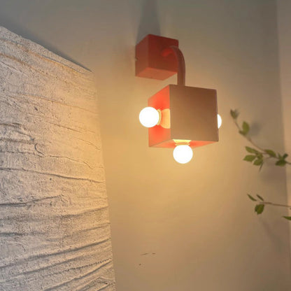 Contemporary Creative Iron Cube 3-Light Wall Sconce Lamp For Bedroom