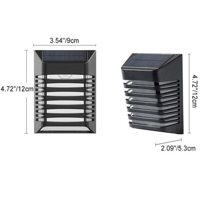 Contemporary Creative Solar Waterproof ABS PS Rectangular Grid Hollowed LED Wall Sconce Lamp For Outdoor Patio