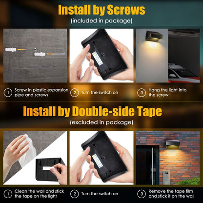 Modern Simplicity Solar Waterproof ABS PS Rectangular LED Wall Sconce Lamp For Outdoor Patio