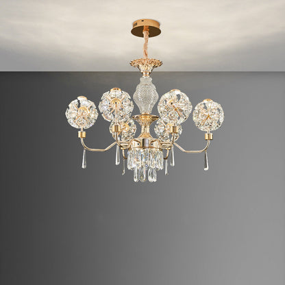 Modern Luxury Crystal Iron Ball Taraxacum Mongolicum LED Chandeliers For Living Room