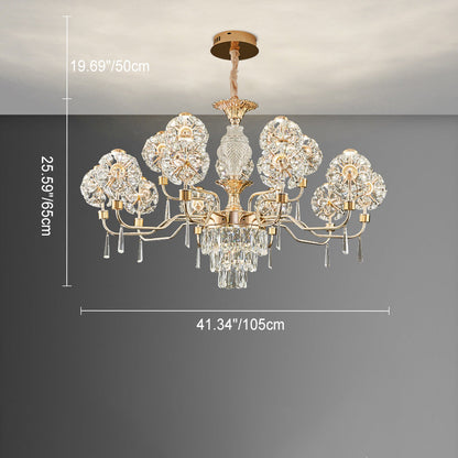 Modern Luxury Crystal Iron Ball Taraxacum Mongolicum LED Chandeliers For Living Room