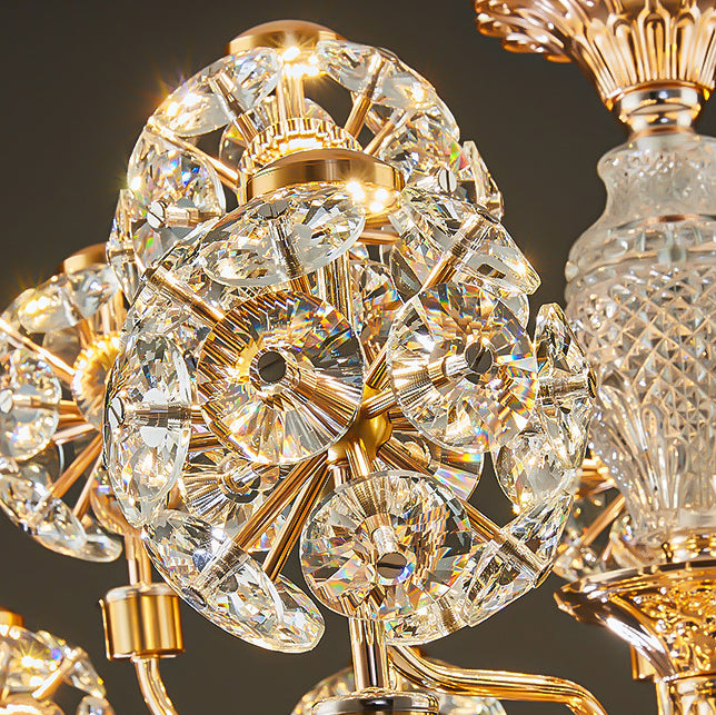 Modern Luxury Crystal Iron Ball Taraxacum Mongolicum LED Chandeliers For Living Room