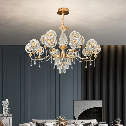 Modern Luxury Crystal Iron Ball Taraxacum Mongolicum LED Chandeliers For Living Room