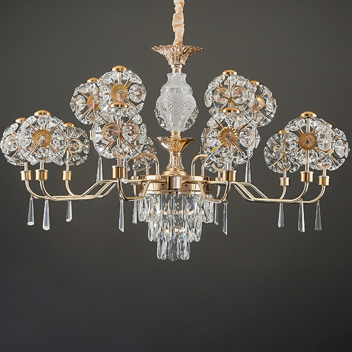 Modern Luxury Crystal Iron Ball Taraxacum Mongolicum LED Chandeliers For Living Room