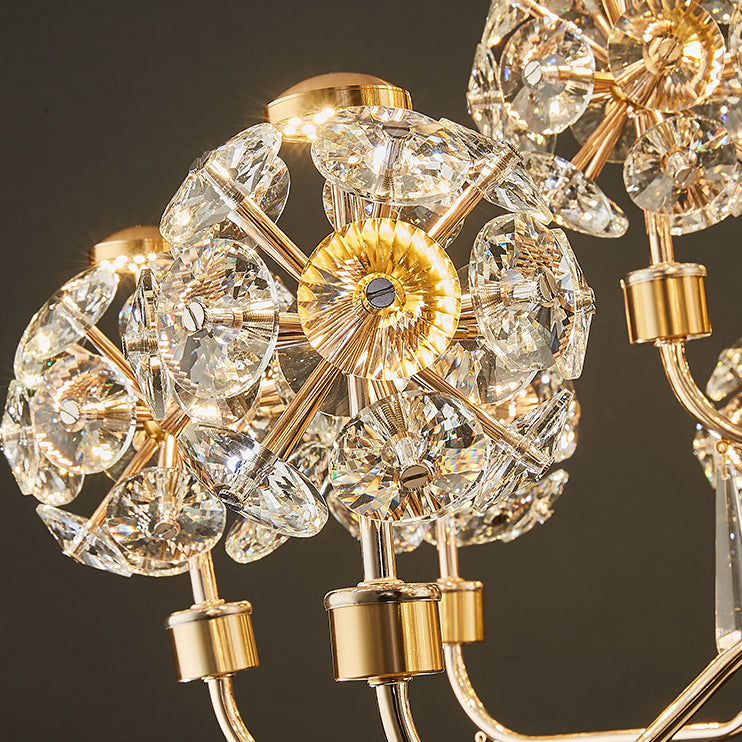 Modern Luxury Crystal Iron Ball Taraxacum Mongolicum LED Chandeliers For Living Room
