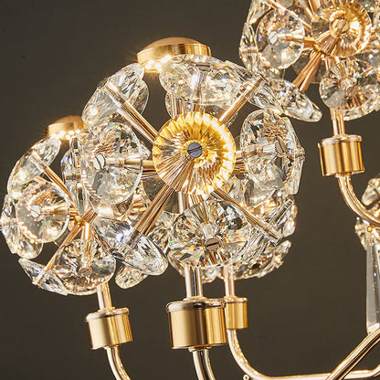 Modern Luxury Crystal Iron Ball Taraxacum Mongolicum LED Chandeliers For Living Room
