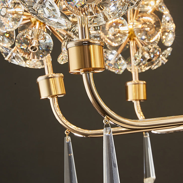 Modern Luxury Crystal Iron Ball Taraxacum Mongolicum LED Chandeliers For Living Room