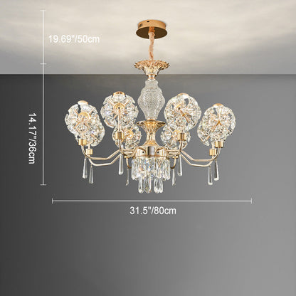 Modern Luxury Crystal Iron Ball Taraxacum Mongolicum LED Chandeliers For Living Room