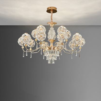 Modern Luxury Crystal Iron Ball Taraxacum Mongolicum LED Chandeliers For Living Room