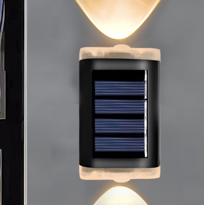 Modern Simplicity Solar Waterproof ABS PVC Rectangular LED Wall Sconce Lamp For Outdoor Patio