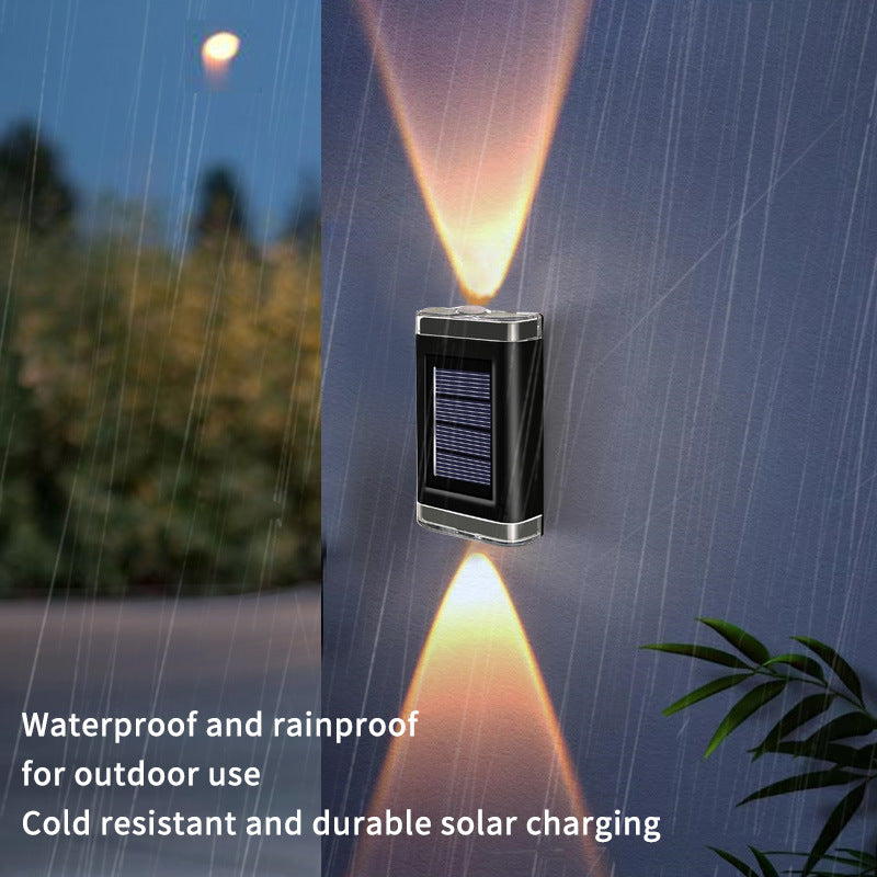 Modern Simplicity Solar Waterproof ABS PVC Rectangular LED Wall Sconce Lamp For Outdoor Patio