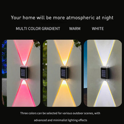 Modern Simplicity Solar Waterproof ABS PVC Rectangular LED Wall Sconce Lamp For Outdoor Patio