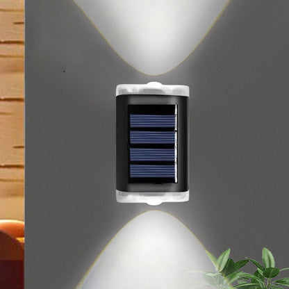 Modern Simplicity Solar Waterproof ABS PVC Rectangular LED Wall Sconce Lamp For Outdoor Patio