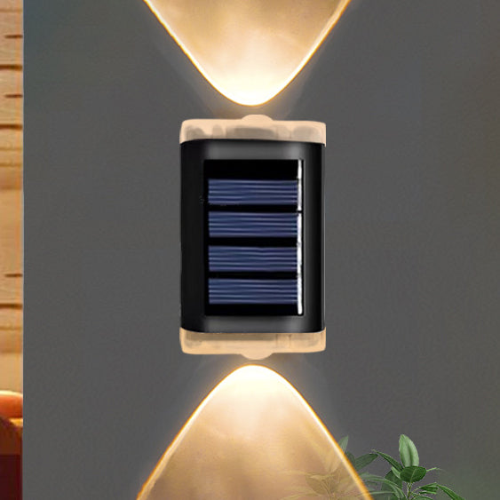 Modern Simplicity Solar Waterproof ABS PVC Rectangular LED Wall Sconce Lamp For Outdoor Patio