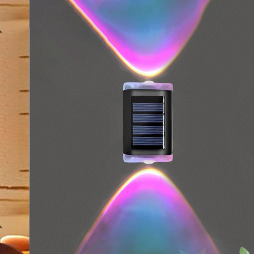 Modern Simplicity Solar Waterproof ABS PVC Rectangular LED Wall Sconce Lamp For Outdoor Patio