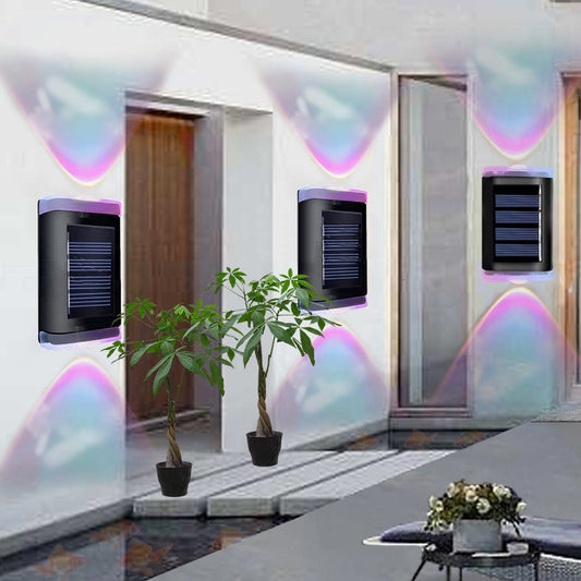 Modern Simplicity Solar Waterproof ABS PVC Rectangular LED Wall Sconce Lamp For Outdoor Patio