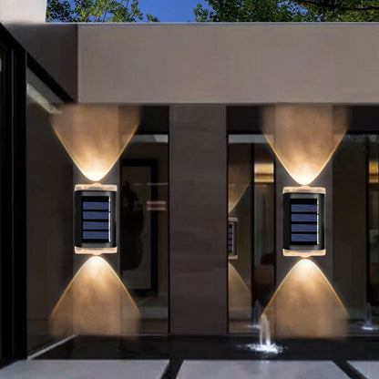 Modern Simplicity Solar Waterproof ABS PVC Rectangular LED Wall Sconce Lamp For Outdoor Patio