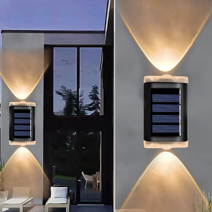 Modern Simplicity Solar Waterproof ABS PVC Rectangular LED Wall Sconce Lamp For Outdoor Patio