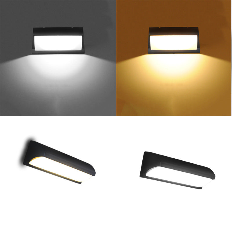 Modern Minimalist Waterproof Aluminum PMMA Rectangular LED Wall Sconce Lamp For Outdoor Patio