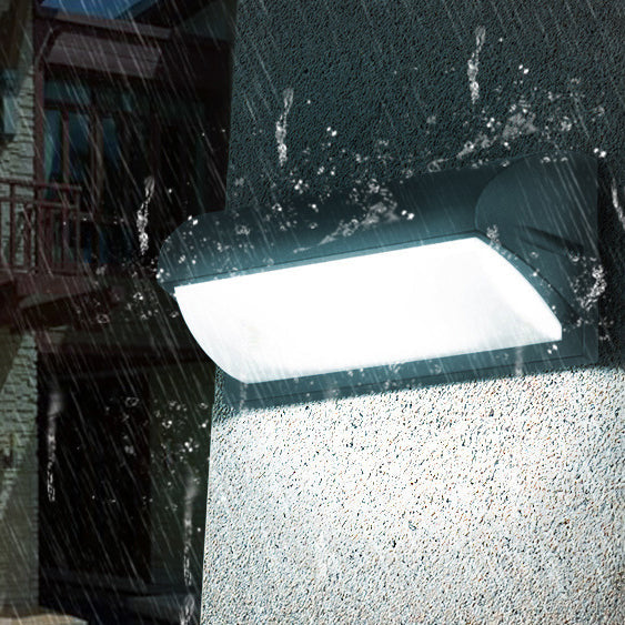 Modern Minimalist Waterproof Aluminum PMMA Rectangular LED Wall Sconce Lamp For Outdoor Patio