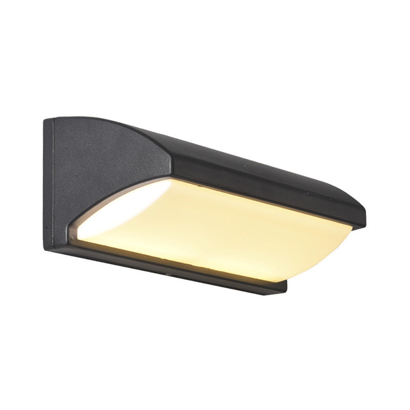 Modern Minimalist Waterproof Aluminum PMMA Rectangular LED Wall Sconce Lamp For Outdoor Patio