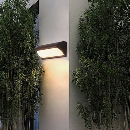 Modern Minimalist Waterproof Aluminum PMMA Rectangular LED Wall Sconce Lamp For Outdoor Patio
