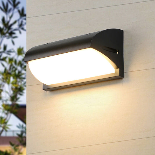 Modern Minimalist Waterproof Aluminum PMMA Rectangular LED Wall Sconce Lamp For Outdoor Patio