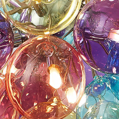 Contemporary Scandinavian Kids Iron Glass Bubble Balloon 3/4/6 Light Semi-Flush Mount Ceiling Light For Bedroom
