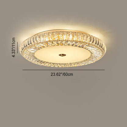 Modern Luxury Crystal Metal Round Multilayer 8/12/18/24 Light Flush Mount Ceiling Light For Living Room