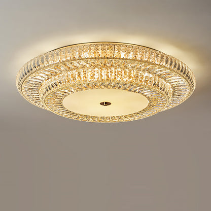 Modern Luxury Crystal Metal Round Multilayer 8/12/18/24 Light Flush Mount Ceiling Light For Living Room