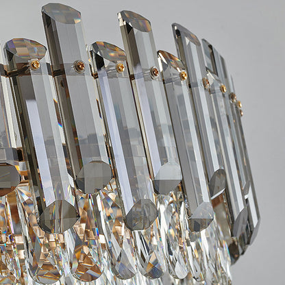 Modern Luxury Iron Crystal Strip Round Elliptical 6/8/9/15/20 Light Chandeliers For Living Room