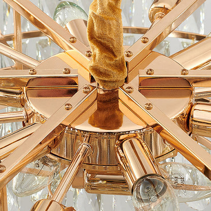 Modern Luxury Iron Crystal Strip Round Elliptical 6/8/9/15/20 Light Chandeliers For Living Room