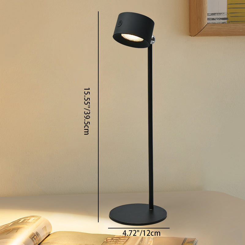 Modern Minimalist Rechargeable Rotatable ABS PC Round LED Table Lamp For Study