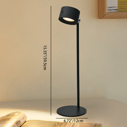 Modern Minimalist Rechargeable Rotatable ABS PC Round LED Table Lamp For Study