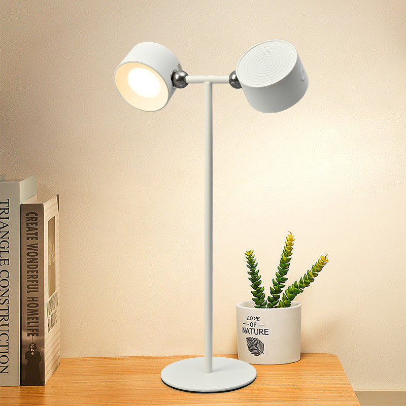 Modern Minimalist Rechargeable Rotatable ABS PC Round LED Table Lamp For Study