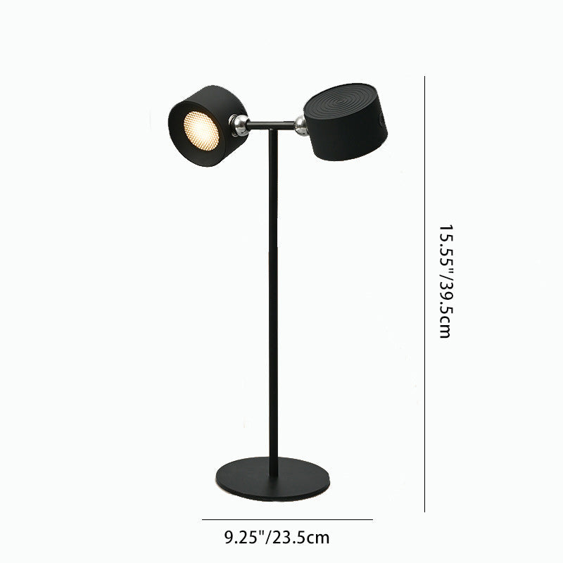 Modern Minimalist Rechargeable Rotatable ABS PC Round LED Table Lamp For Study