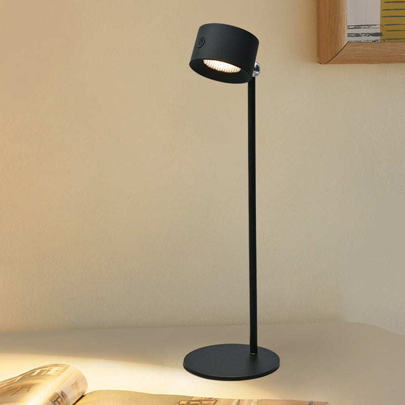 Modern Minimalist Rechargeable Rotatable ABS PC Round LED Table Lamp For Study
