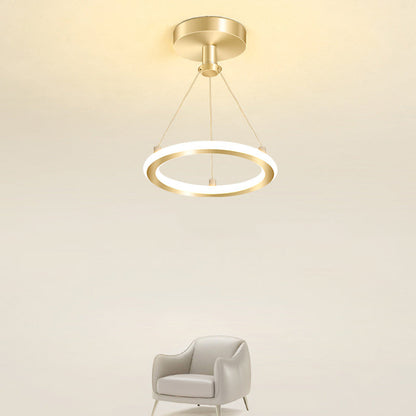 Contemporary Nordic Round Metal Silica LED Semi-Flush Mount Ceiling Light For Hallway