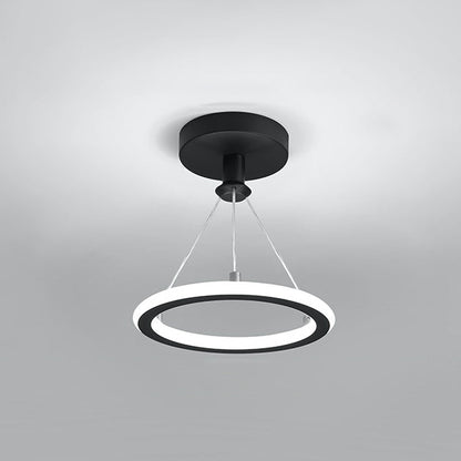 Contemporary Nordic Round Metal Silica LED Semi-Flush Mount Ceiling Light For Hallway