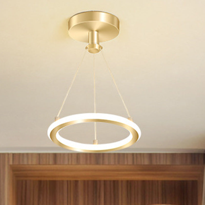 Contemporary Nordic Round Metal Silica LED Semi-Flush Mount Ceiling Light For Hallway