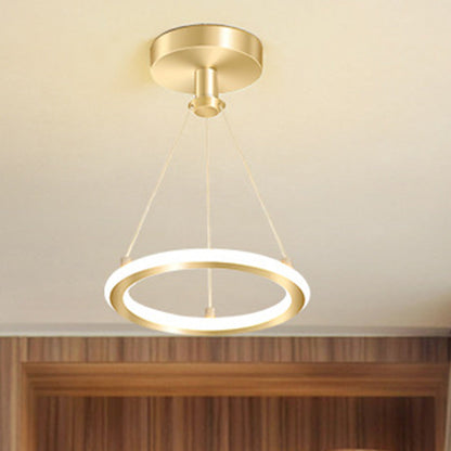 Contemporary Nordic Round Metal Silica LED Semi-Flush Mount Ceiling Light For Hallway