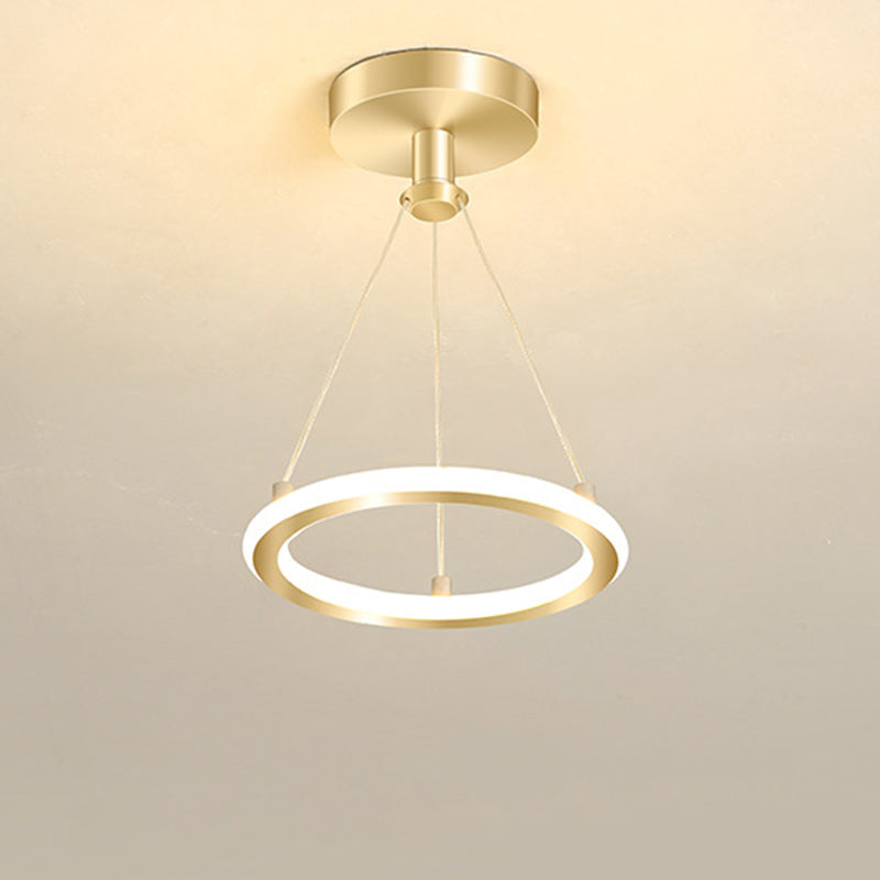 Contemporary Nordic Round Metal Silica LED Semi-Flush Mount Ceiling Light For Hallway