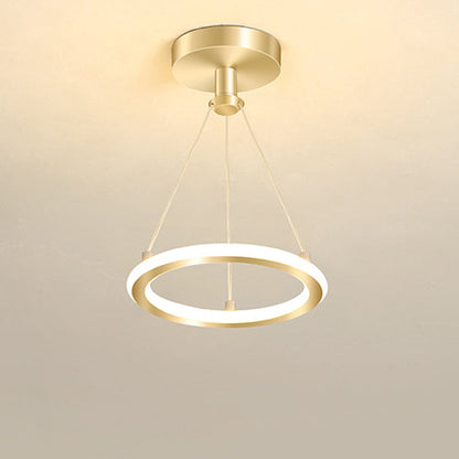 Contemporary Nordic Round Metal Silica LED Semi-Flush Mount Ceiling Light For Hallway
