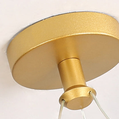 Contemporary Nordic Round Metal Silica LED Semi-Flush Mount Ceiling Light For Hallway