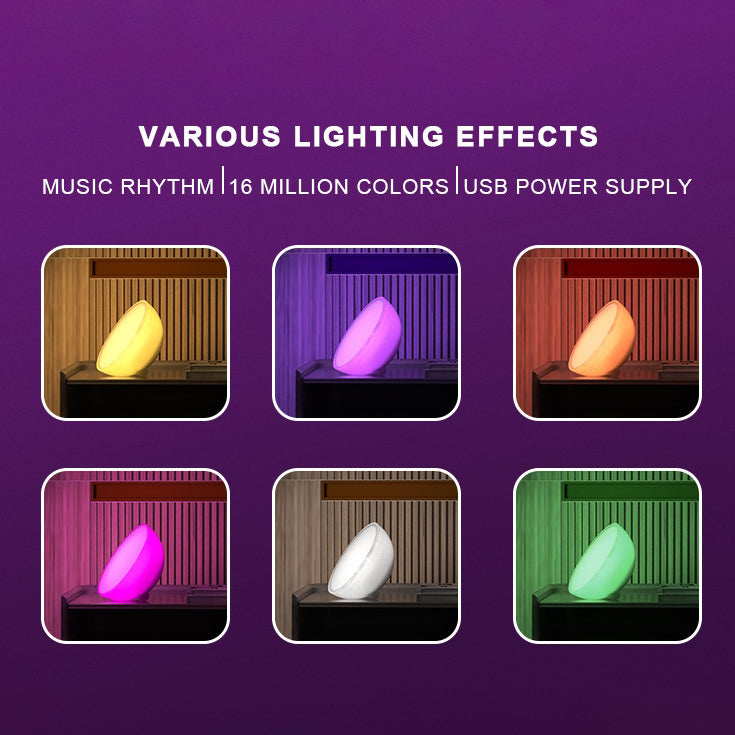 Modern Simplicity PC Bowl Round USB Bluetooth Connect LED Table Lamp Night Light For Bedroom