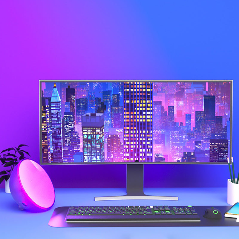 Modern Simplicity PC Bowl Round USB Bluetooth Connect LED Table Lamp Night Light For Bedroom