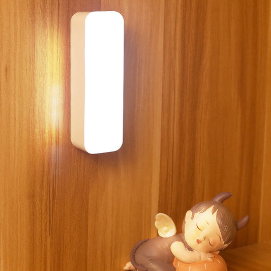 Modern Minimalist USB Rechargeable Magnetic Suction Plastic Strip Rectangular LED Wall Sconce Lamp Night Light For Study