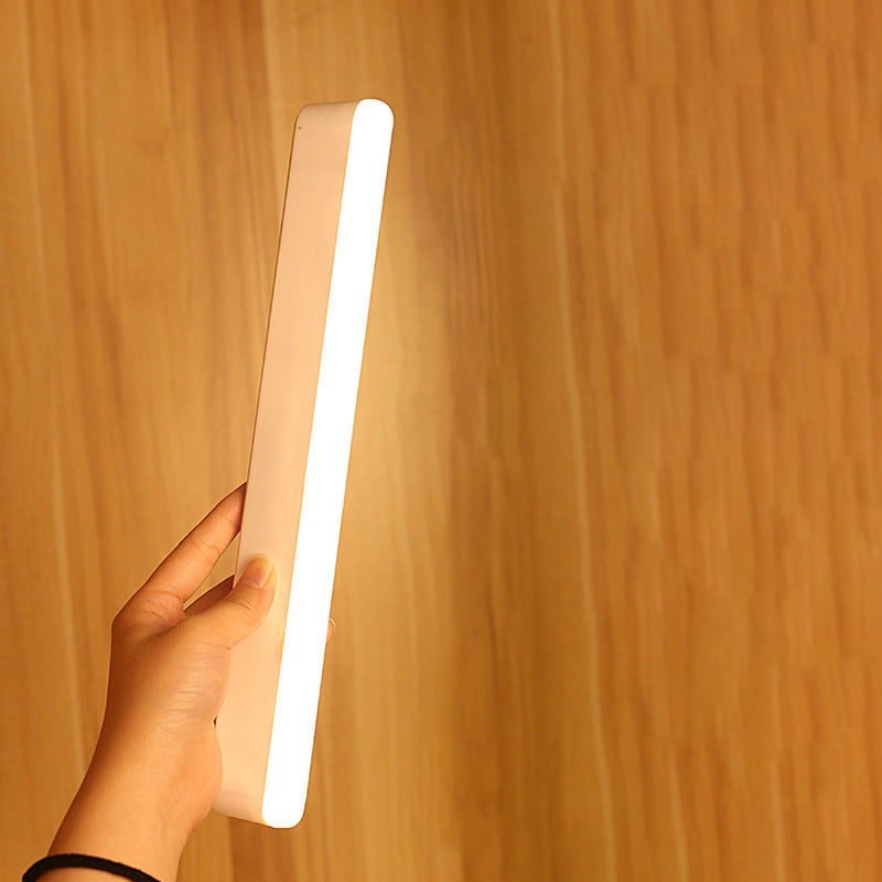 مصباح حائط LED مستطيل الشكل قابل لإعادة الشحن عبر USB، مصباح ليلي للدراسة، بتصميم عصري بسيط، مزود بشفط مغناطيسي بلاستيكي 