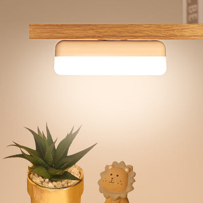 مصباح حائط LED مستطيل الشكل قابل لإعادة الشحن عبر USB، مصباح ليلي للدراسة، بتصميم عصري بسيط، مزود بشفط مغناطيسي بلاستيكي 